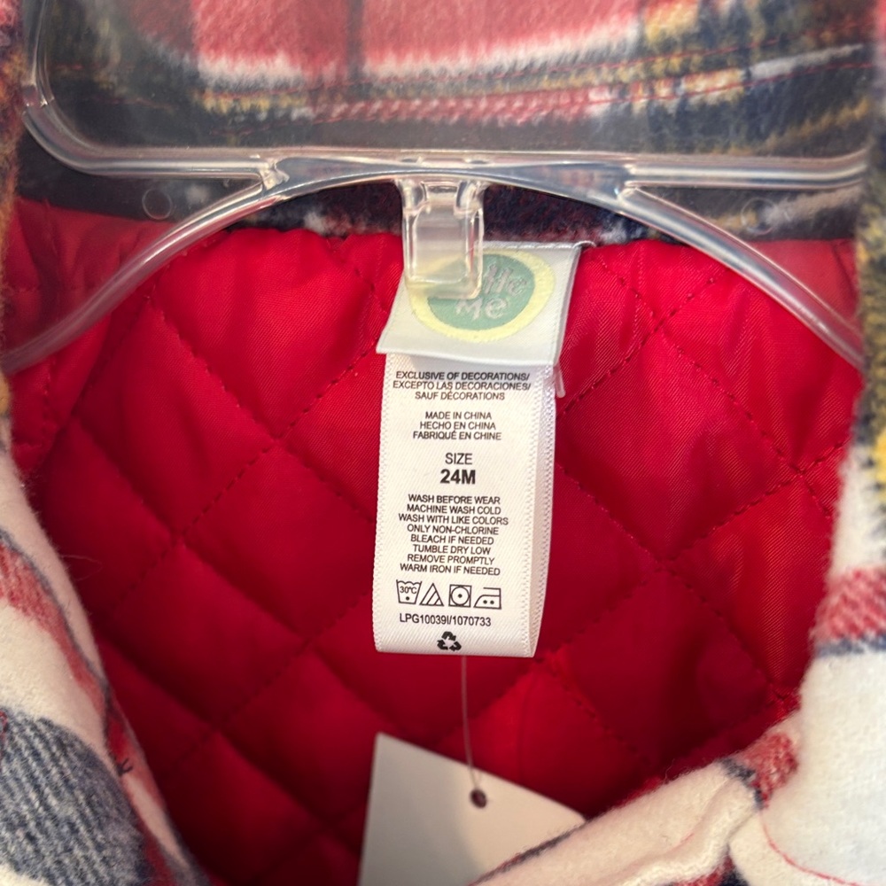 Little Me Red and Blue Plaid Jacket - Picture 3 of 5